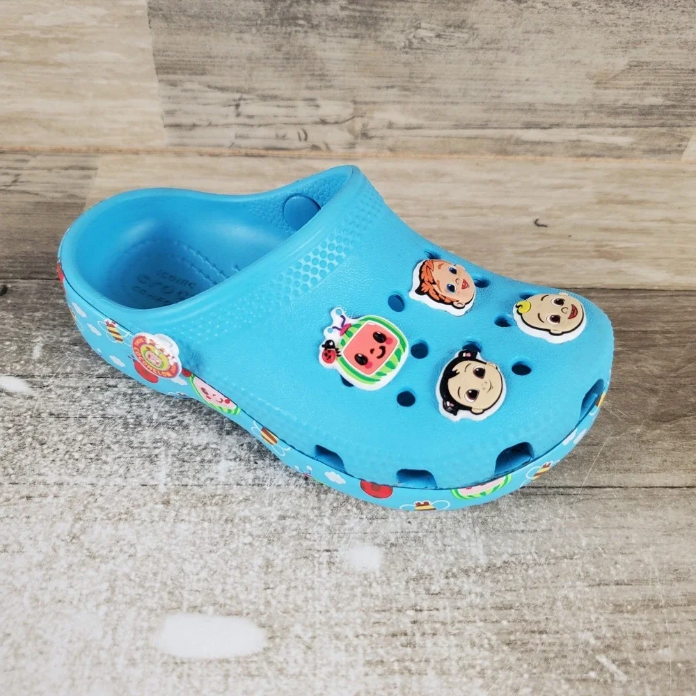 Crocs Cocomelon Classic Toddler Clogs Sz 8 C8 Blue Vented Sandals *read*